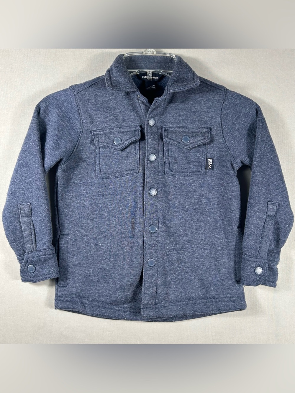 Eddie Bauer Boy's Size 5 Navy Fleece Shacket Shirt Jacket Button Down